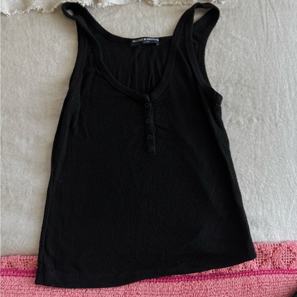 Brandy Melville Ribbed Black Tank